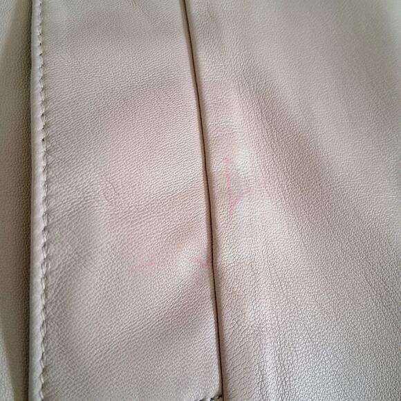 Balmain Ivory Lambskin Leather Coat Jacket Couture Eu Size 15 or US 12  *READ - Picture 4 of 13